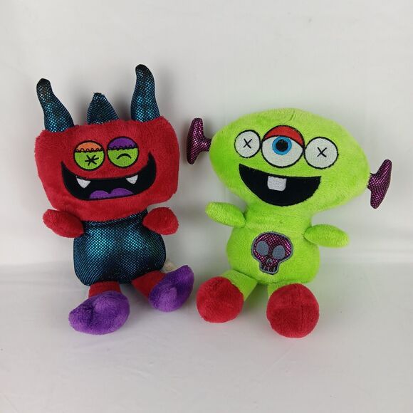 DanDee Red & Green Alien Monster Plush Silly Robot Skeleton Stuffed 8 inch Toys - Picture 1 of 6
